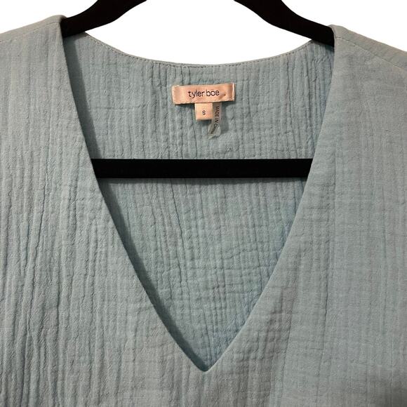 Tyler Boe 100% Cotton Blue Capri Angie Crinkle Dress Size Small - Picture 4 of 5